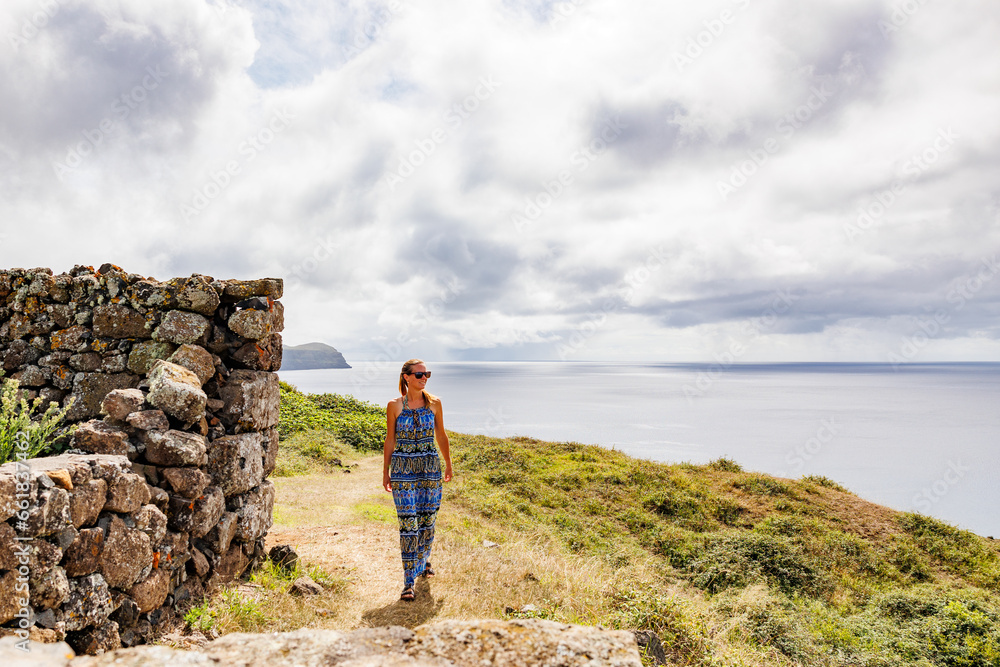 Hiking at Santa Maria island, travel and explore Azores, Portugal.