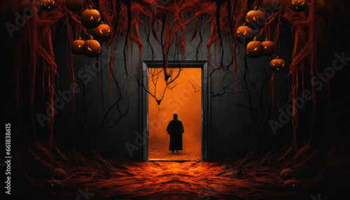 Surreal halloween design banner background