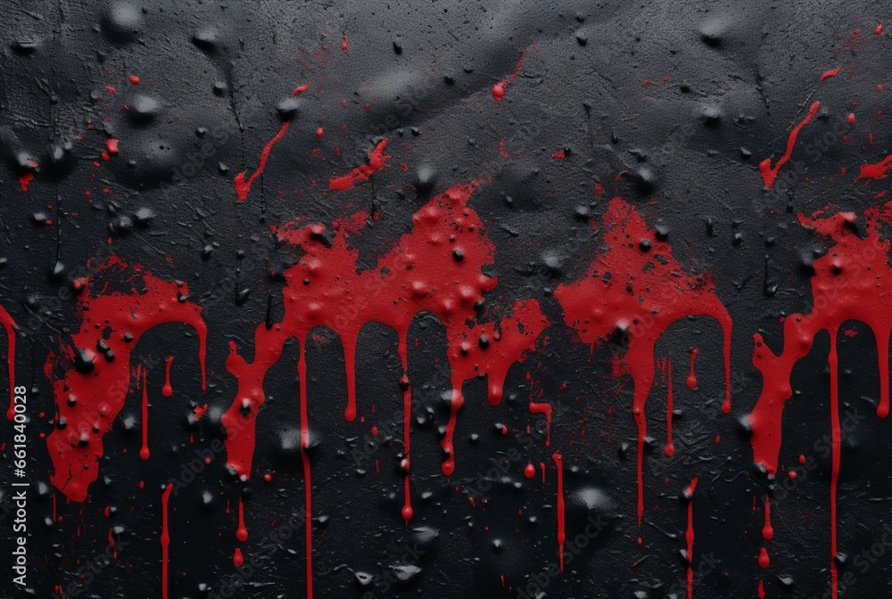 black cement texture background with red watercolor drips or splashes. generative ai black cement texture background with red watercolor drips or splashes. generative ai