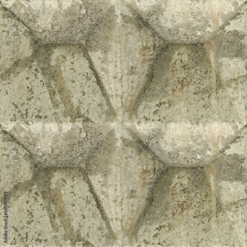 Seamless pattern of grey volumetric texture made by casting wall ready for replicate on background. Unusual relief embossment . Concrete wall with traces of aging cracks, destruction and streaks