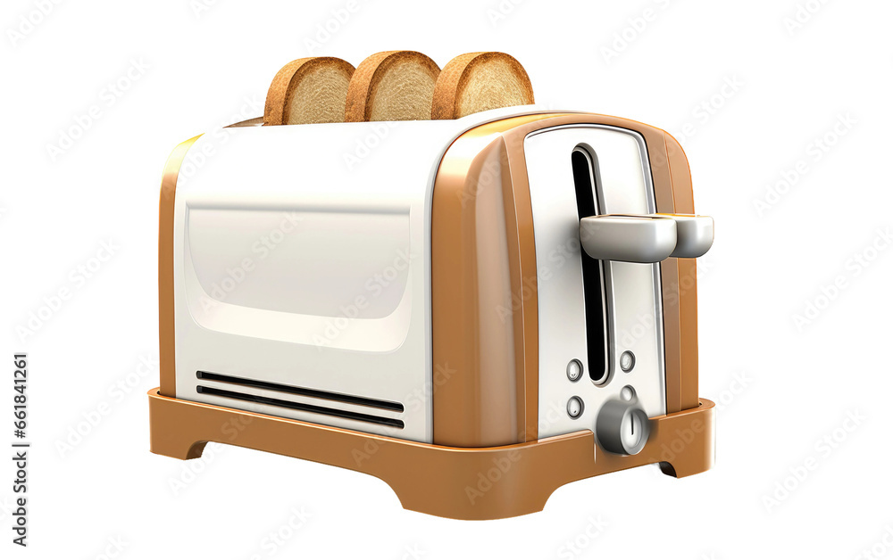 3D Cartoon Bread Toaster Image transparent background - obrazy, fototapety, plakaty 