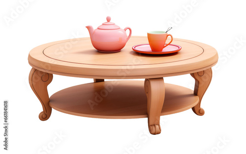3D Cartoon Coffee Table Alone transparent background
