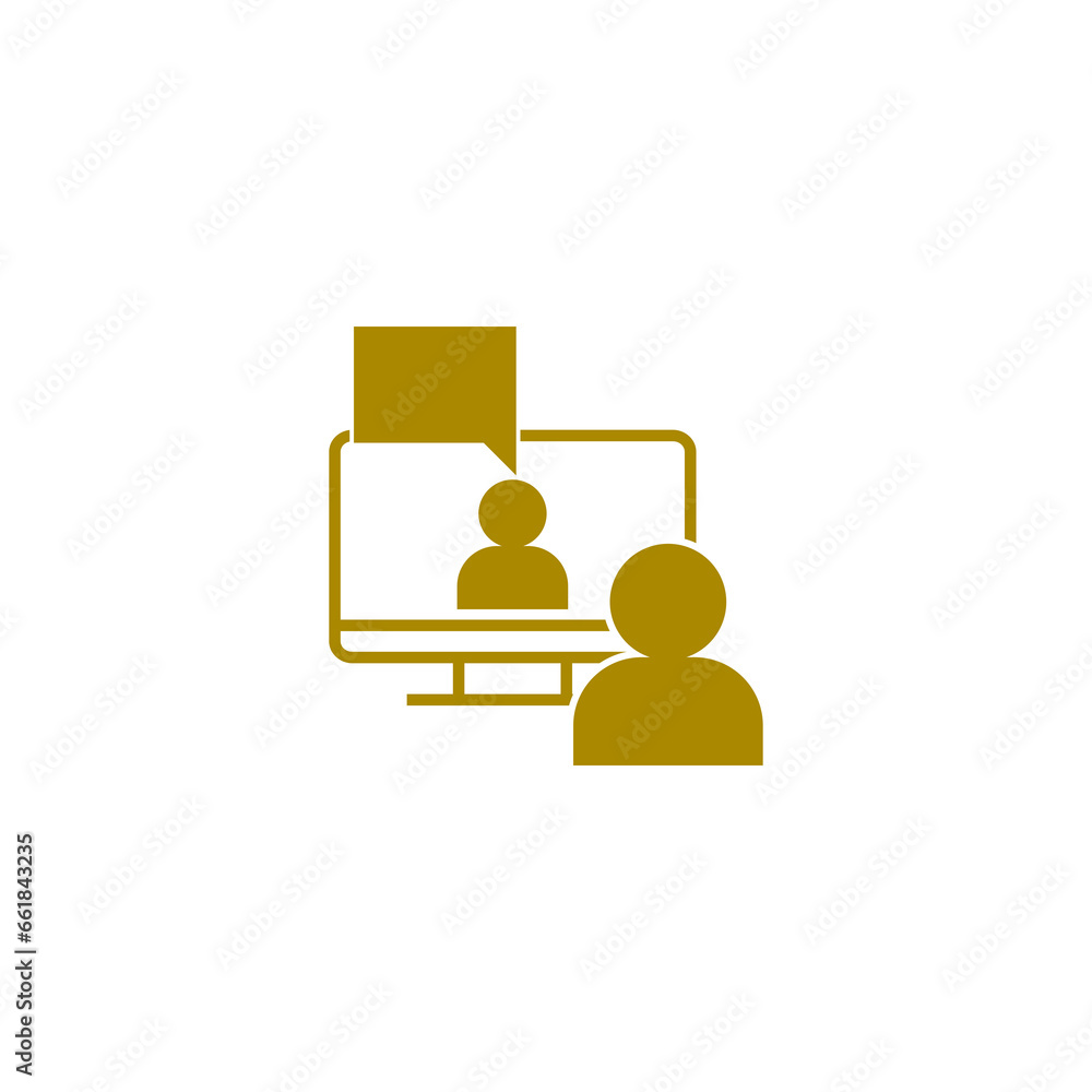 Video conference icon isolated on transparent background