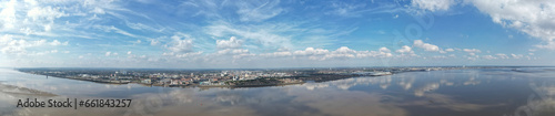 Panoramic view over the riverside area of Kingston-upon-Hull, UK