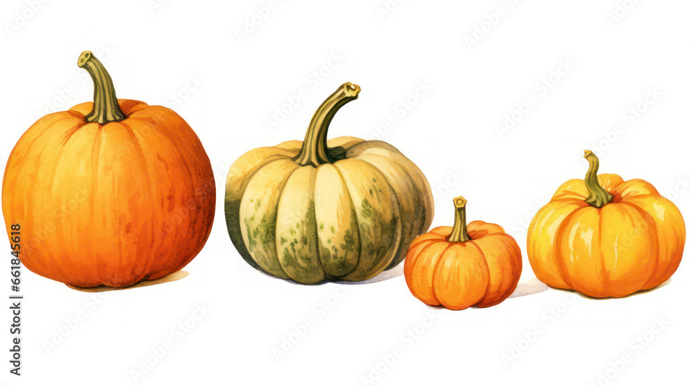 Illustration of a group of pumpkins in light orange tones Illustration of a group of pumpkins in light orange tones