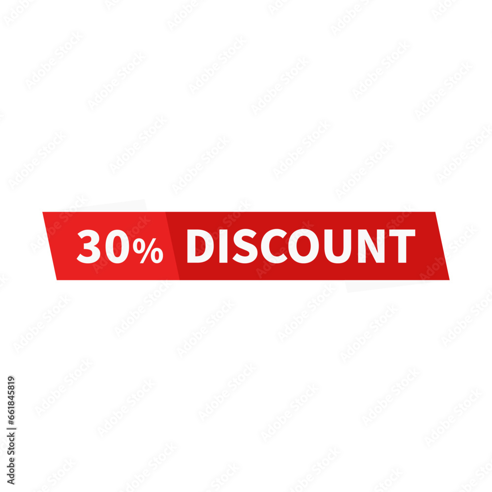 30 Discount In Red Rectangle Parallelogram Ribbon Shape For Advertisement Sale Business
30 Discount In Red Rectangle Parallelogram Ribbon Shape For Advertisement Sale Business