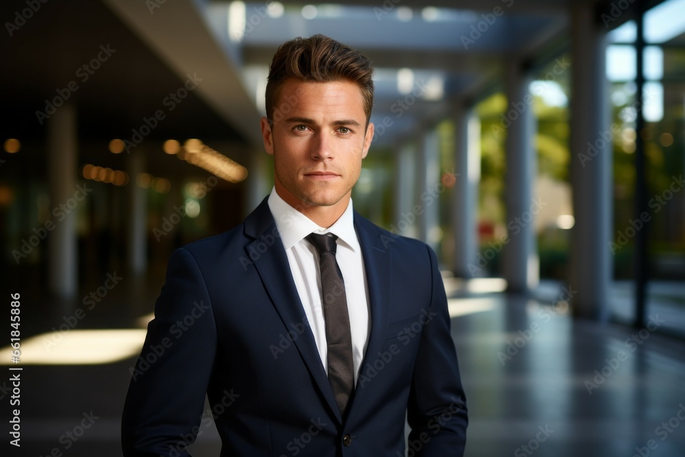 The man is a successful businessman. Portrait with selective focus and copy space The man is a successful businessman. Portrait with selective focus and copy space