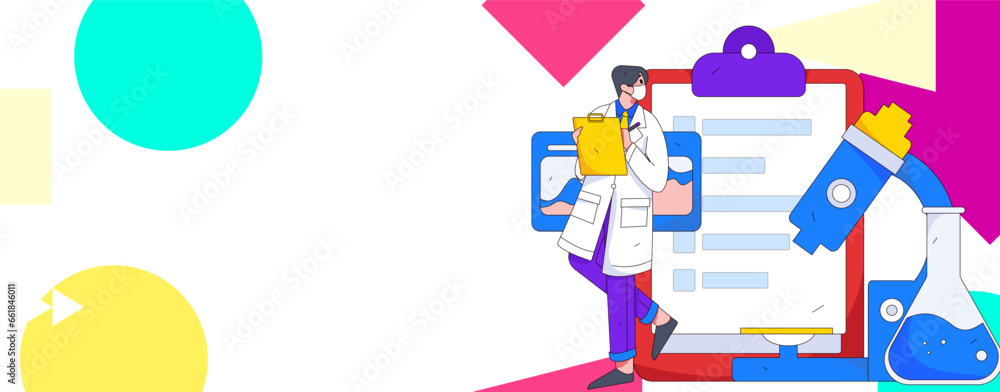 Medical characters fighting the epidemic flat vector concept operation hand drawn illustration
