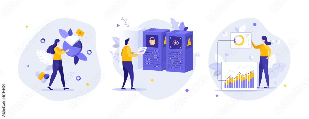 Set of Business Character Scenes. Vector Illustration Set of Business Character Scenes. Vector Illustration