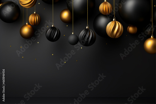 new year's eve background with gold ornaments