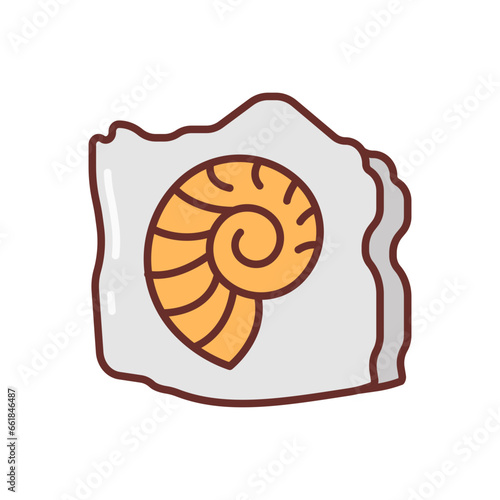 Fossils icon in vector. Illustration