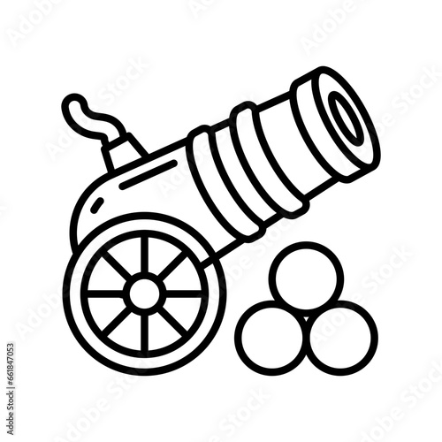 Cannon icon in vector. Illustration