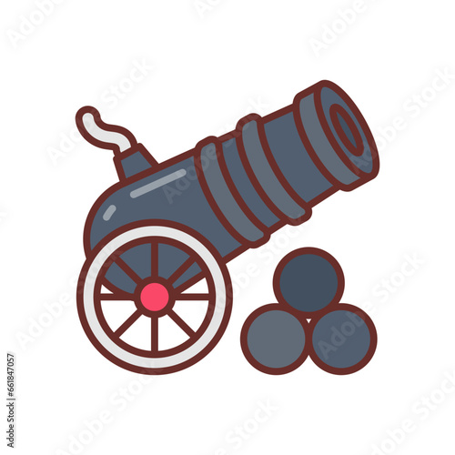 Cannon icon in vector. Illustration