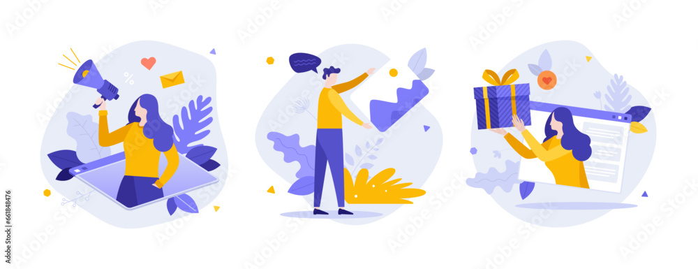 Set of Business Character Scenes. Vector Illustration Set of Business Character Scenes. Vector Illustration