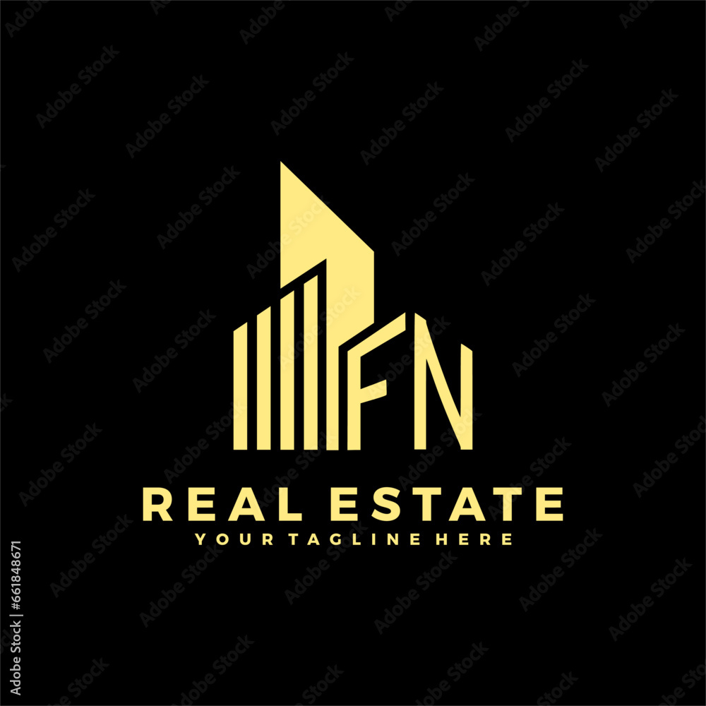 FN Initials Real Estate Logo Vector Art Icons and Graphics FN Initials Real Estate Logo Vector Art Icons and Graphics