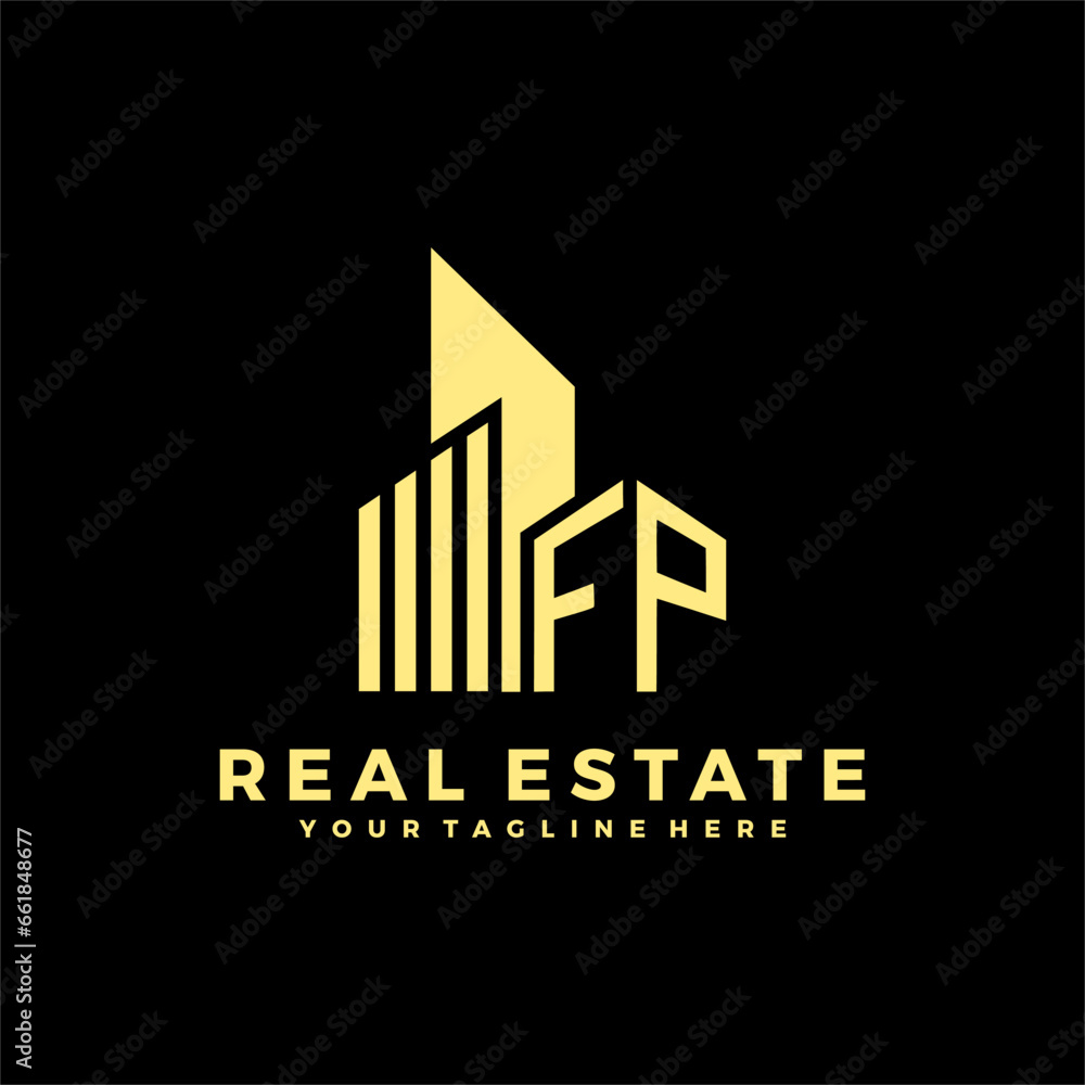 FP Initials Real Estate Logo Vector Art  Icons  and Graphics
