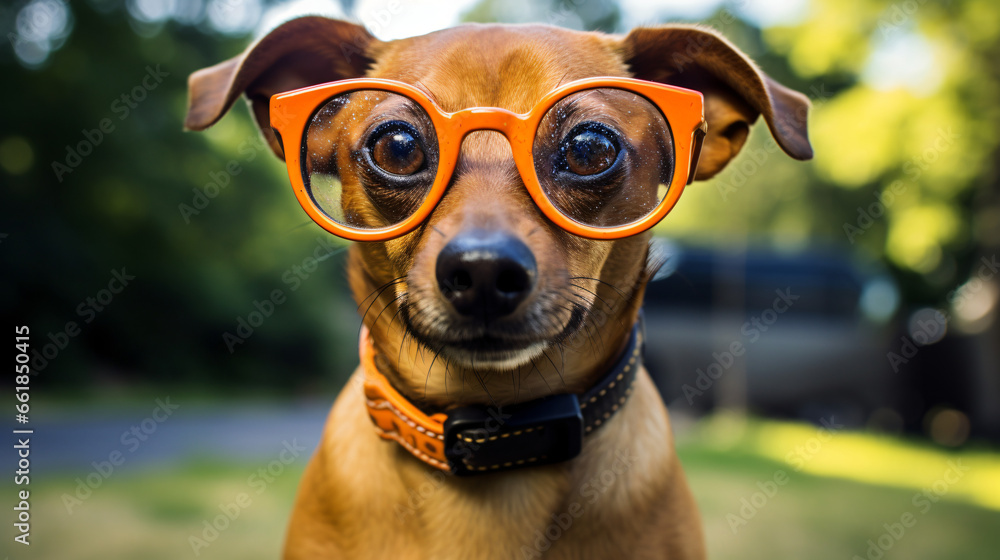 Dog eyeglasses orange
