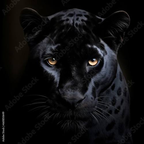 Black panther close-up. 
