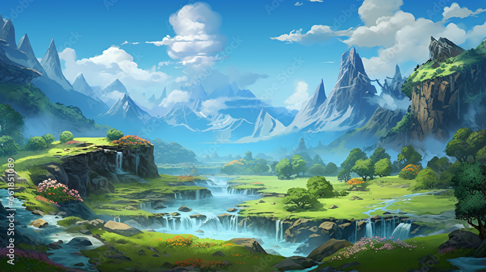 Fantasy cartoon landscape