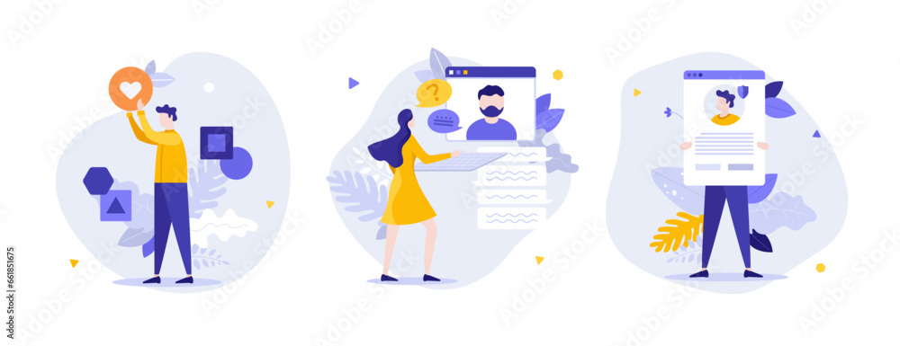 Set of Business Character Scenes. Vector Illustration Set of Business Character Scenes. Vector Illustration