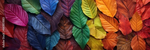colorful rainbow leaves autumn background