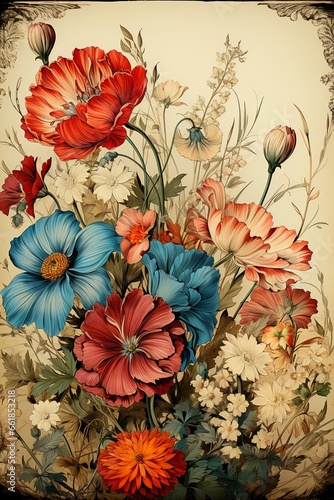 Floral vintage paper