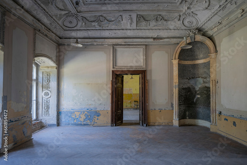 Abandoned haunted palace castle in Bo  k  w in Lower Silesia  Poland