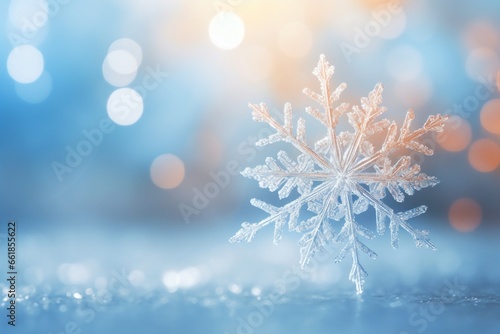 Christmas blue shimmering background with snowflake