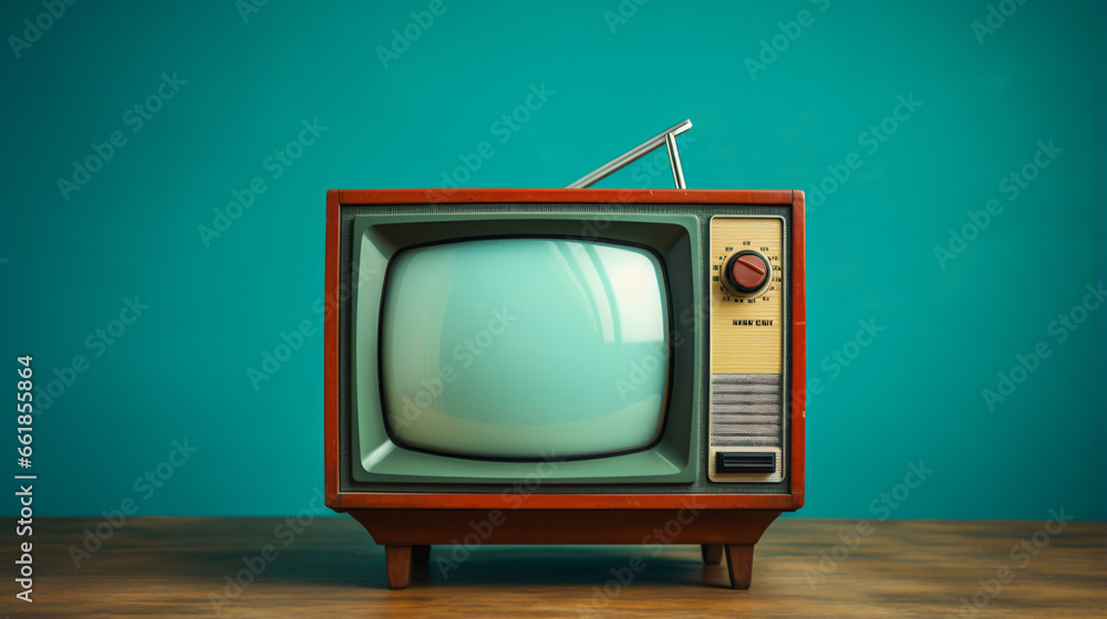 Old vintage television front