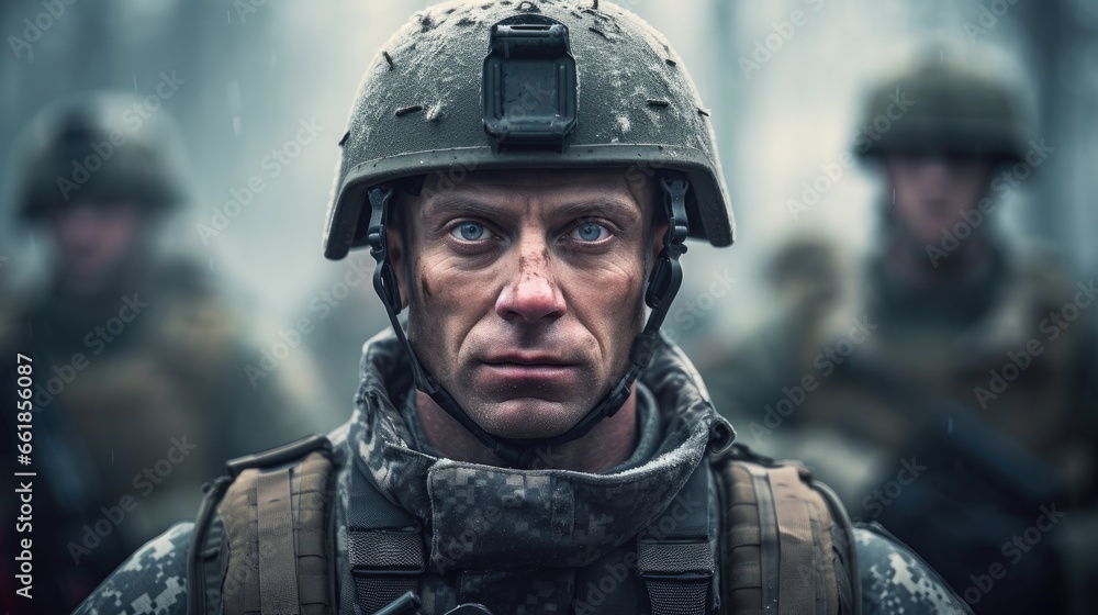 A soldier in a special military uniform A soldier in a special military uniform