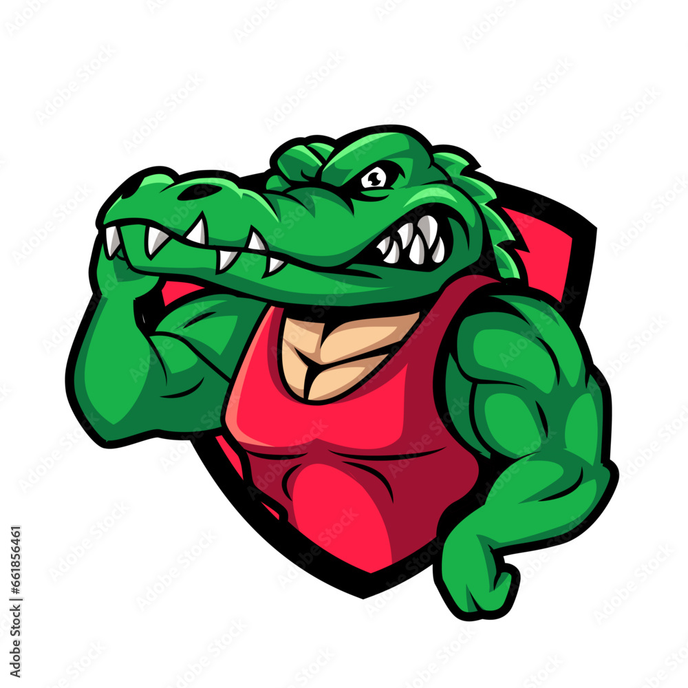 Obraz premium The illustration of the crocodile strong vector illustration