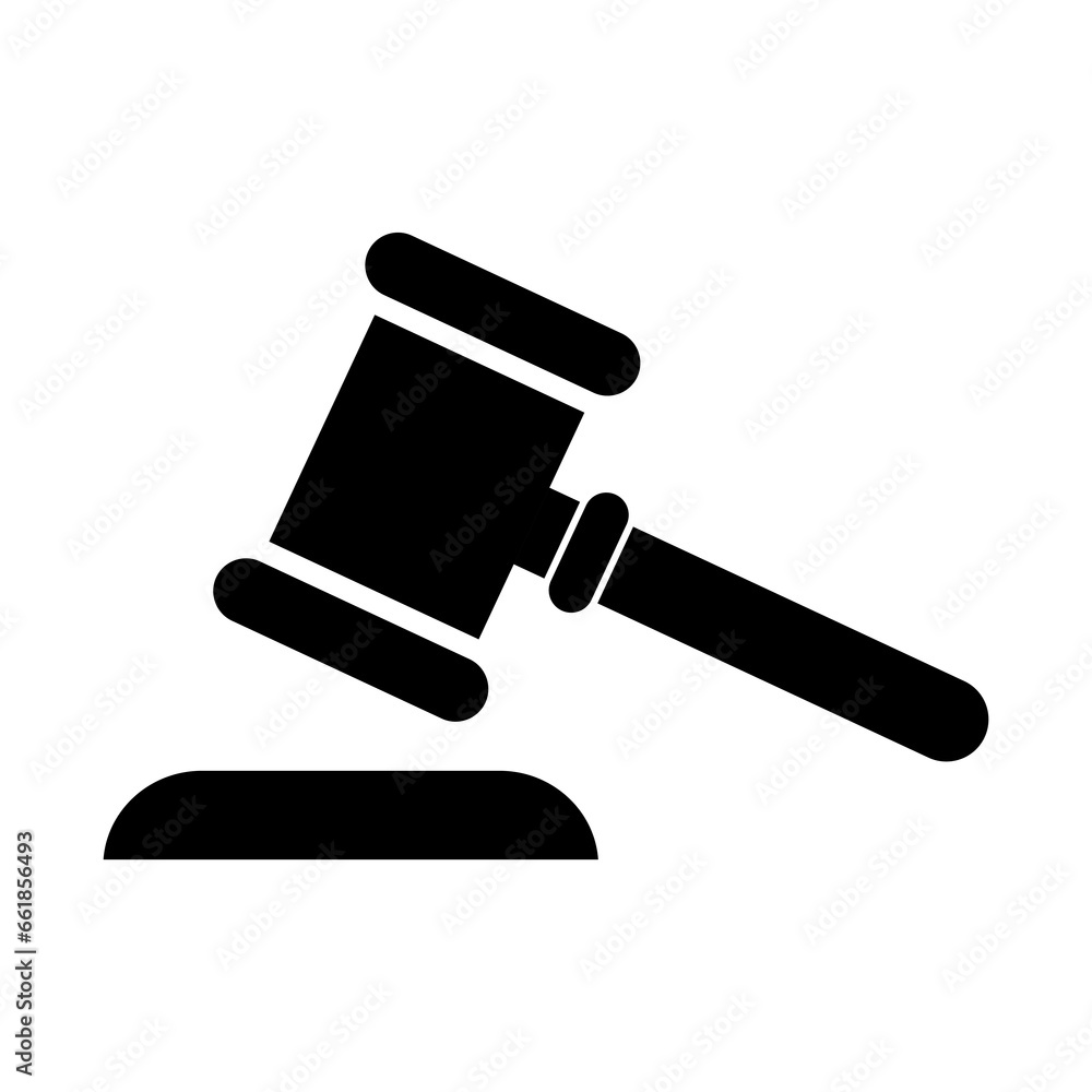 Judge hammer icon, law auction symbol, gavel justice sign vector illustration button Judge hammer icon, law auction symbol, gavel justice sign vector illustration button
