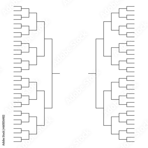 Set of Bracket sport tournament, blank elimination event sign, playoff match vector illustration