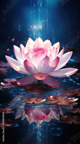 Spiritual sacred geometry and pink lotus. Vertical orientation