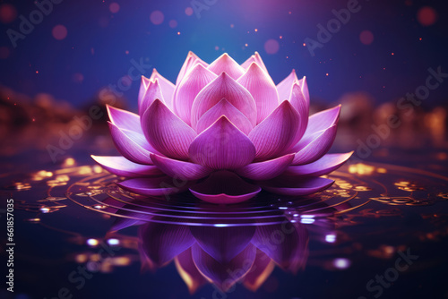 Esoteric or spiritual symbol lotus and sacred geometry