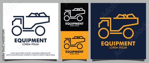 Mining truck transport logo template

