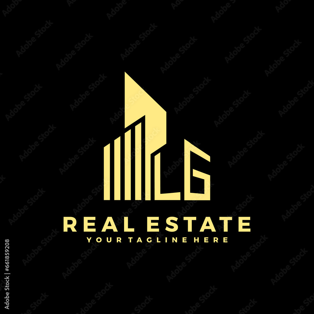LG Initials Real Estate Logo Vector Art  Icons  and Graphics