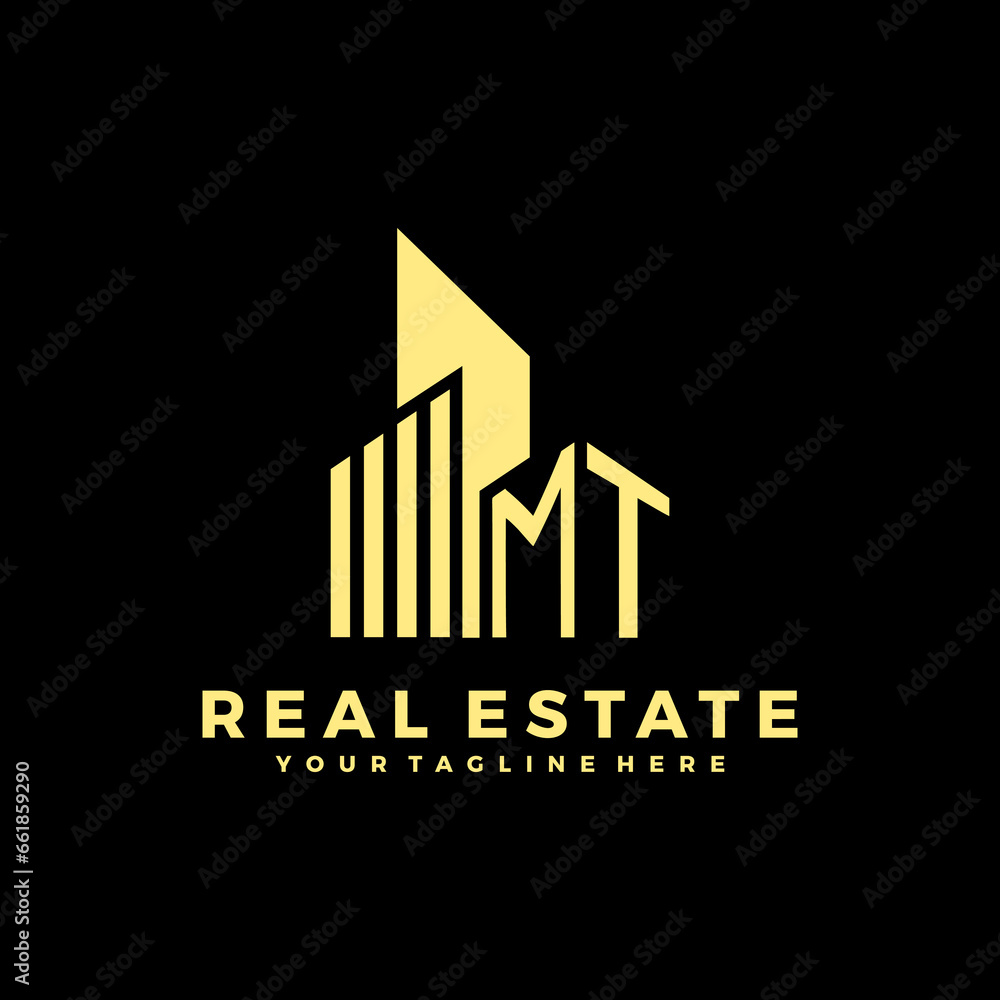 MT Initials Real Estate Logo Vector Art  Icons  and Graphics