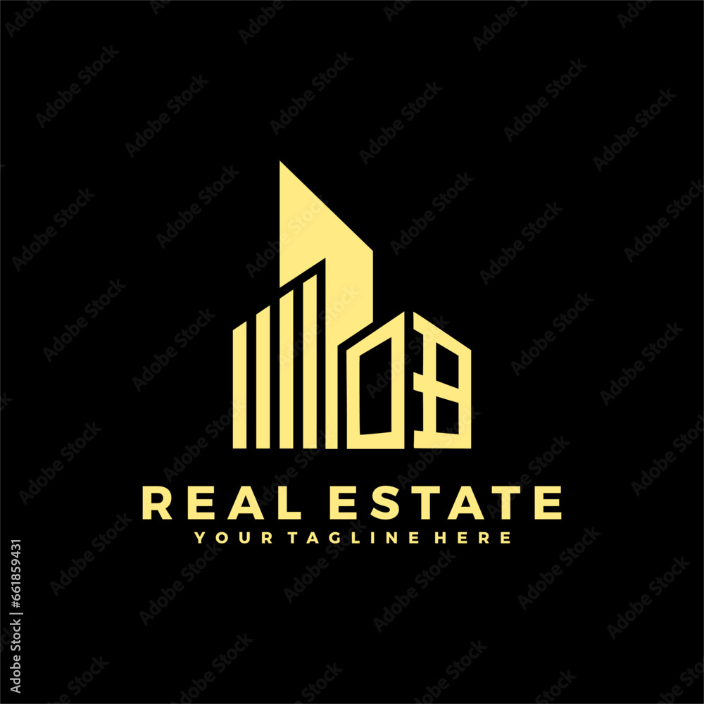 OB Initials Real Estate Logo Vector Art  Icons  and Graphics
