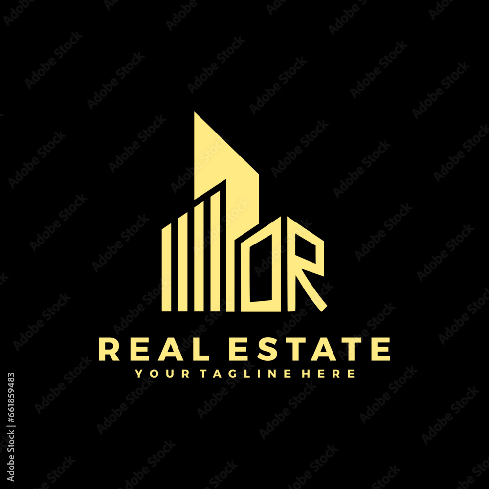 OR Initials Real Estate Logo Vector Art  Icons  and Graphics