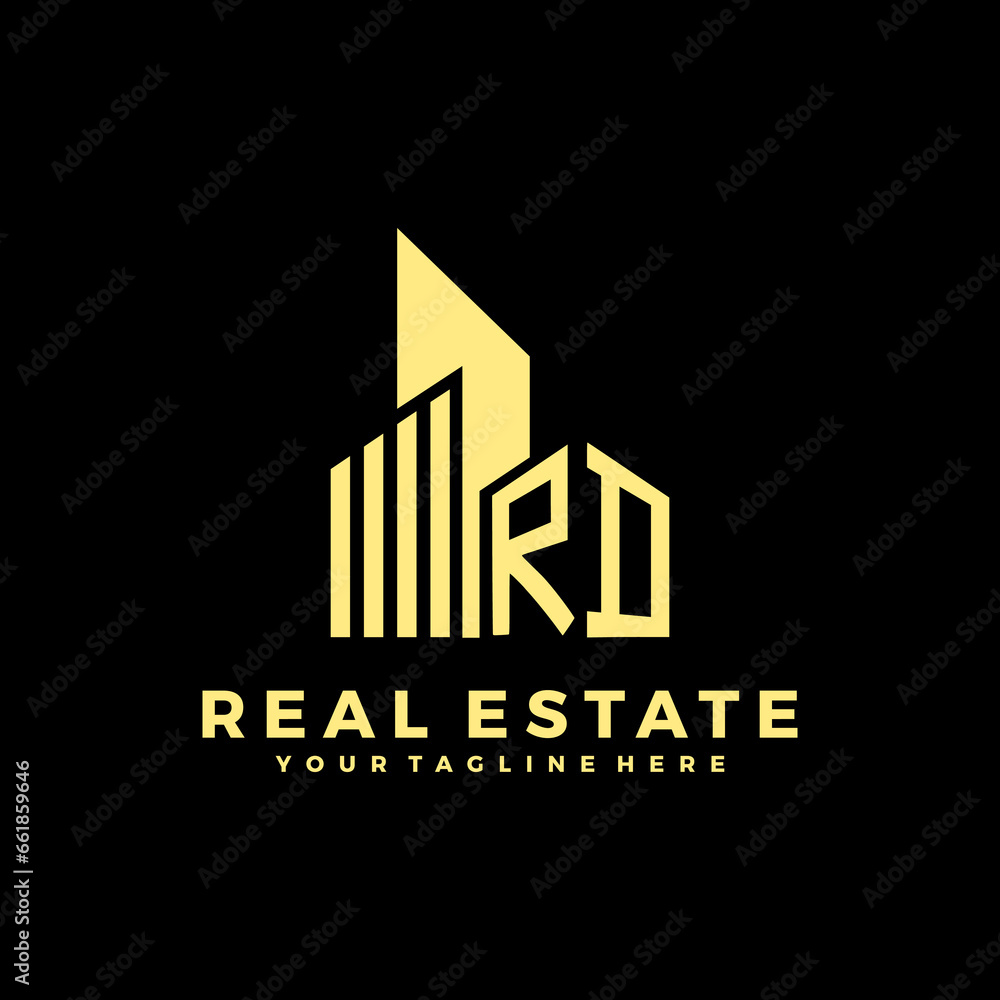 RD Initials Real Estate Logo Vector Art  Icons  and Graphics