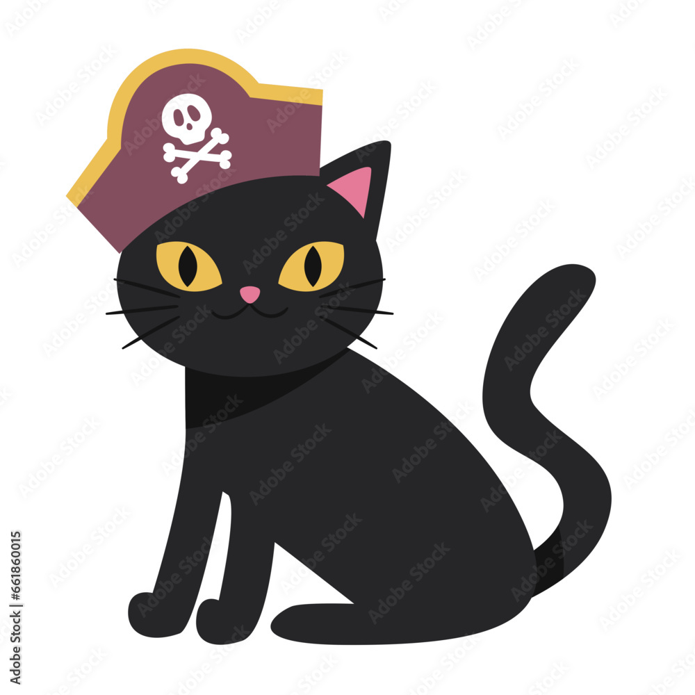 Fototapeta premium Black Halloween Cat Vector 