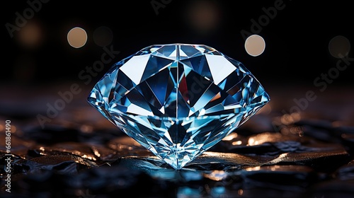 Large blue diamond on black background