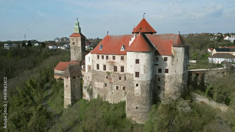 Aerial around view on Burg Schlaining castle in Austria, Burgenland, 4k Aerial around view on Burg Schlaining castle in Austria, Burgenland, 4k