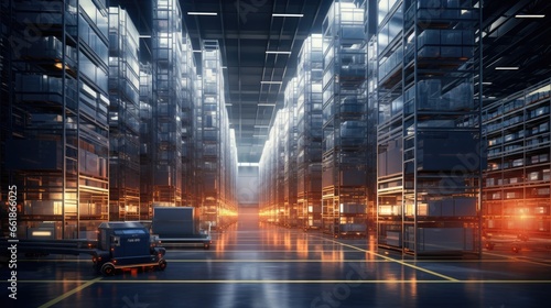 Futuristic digital warehouse