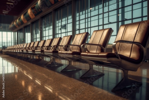 chairs in the airport. generative ai © LivroomStudio