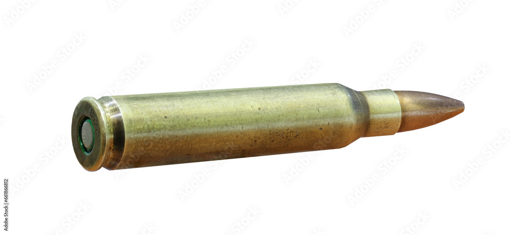 223 caliber rifle ammo on transparent background	