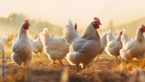Rooster nature animal chicken outdoors farming hen birds poultry organic food agricultural photo