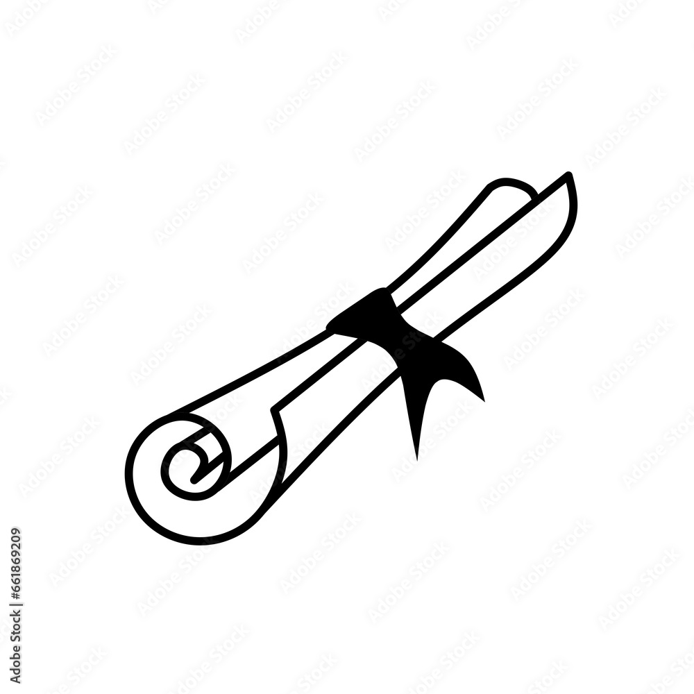 education certificate icon on white background education certificate icon on white background