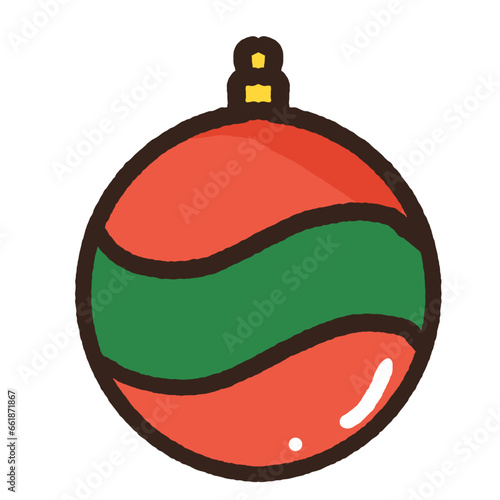 christmas ball with christmas tree photo